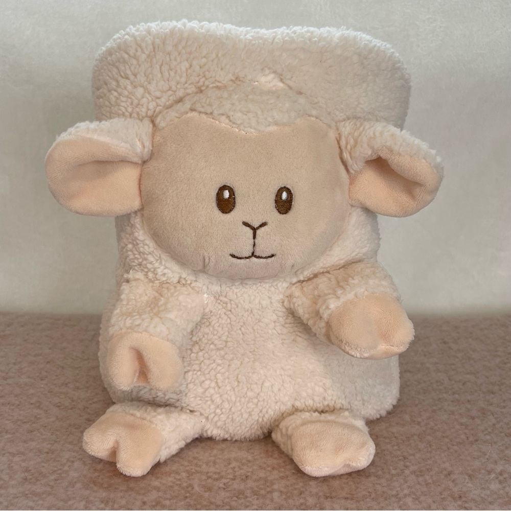My Pet Blankie Animal Adventure Sheep Fleece Baby Blanket Lovey Buddy Cream